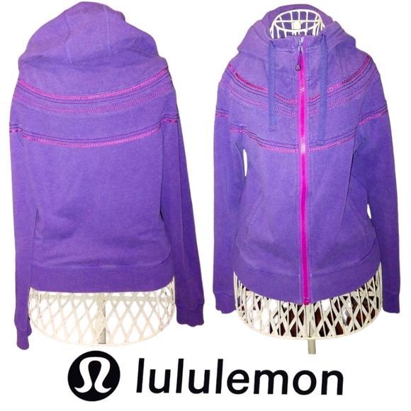 Lululemon Embroidered Hoodie Special Edition Purple Size 8 - Picture 1 of 10